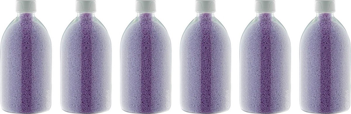 Goedkoopste Badkaviaar Lavendel - 400 gram - Fles met witte dop - set van 6 stuks - bad parels voor in bad