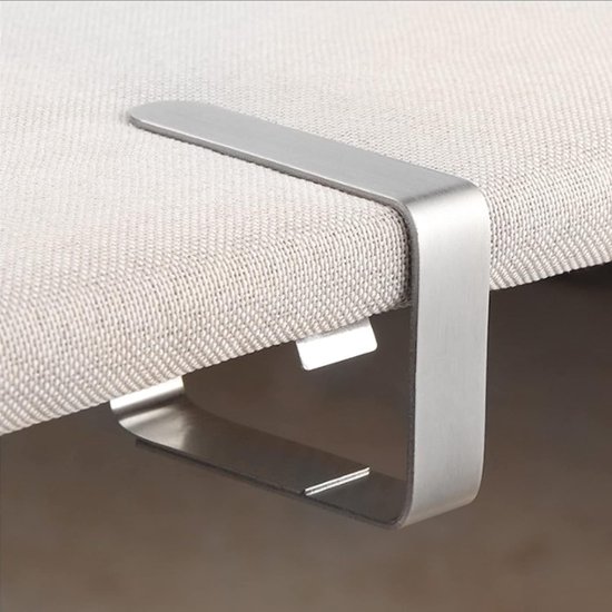 Tafelkleedhouder van roestvrij staal, 4 stuks, verdikte tafelkleedclips, antislip, tafelklemmen voor dikke tafels, tafelclips, klemmen voor buiten, tuintafel, restaurant, feest (D