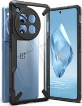 Ringke Fusion X | Hoesje Geschikt voor OnePlus 12R | Back Cover | Militaire Standaard | Zwart