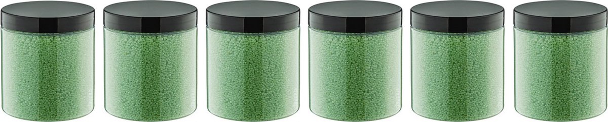 Goedkoopste Badkaviaar Eucalyptus - 200 gram - Pot met zwarte deksel - set van 6 stuks - bad parels voor in bad