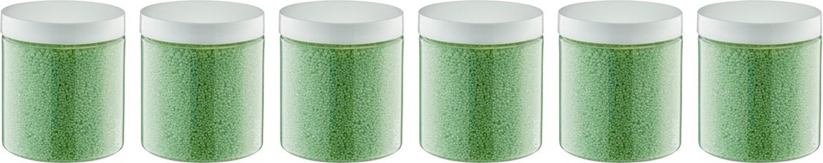 Goedkoopste Badkaviaar Eucalyptus - 200 gram - Pot met witte deksel - set van 6 stuks - bad parels voor in bad