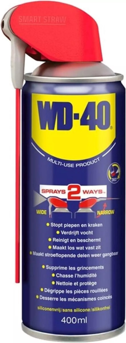 WD40® Kruipolie - Maakt vastzittende onderdelen los - Beschermt metalen oppervlakten - Verwijdert olie, vuil & vet - Siliconenvrij - Smart Straw - 400 ml — afbeelding 5