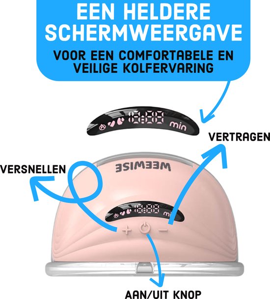 Weewise Milk Elektrische Draadloze Borstkolf - Borstkolf- Elektrische Borstkolf - Handsfree Borstkolf - Borstkolf Elektrisch - Draadloze Borstkolf - Breast Pump - Draagbaar - Handsfree & Draagbaar - BPA-Vrij - Incl. 4 maten van Weewise — afbeelding 3