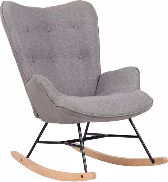 In And OutdoorMatch schommelstoel Zoe - Grijs - Stoel - Zoes - 62 x 55 cm - 100% polyester - luxe Zoe