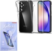 Soft Back Cover Hoesje Geschikt voor: Samsung Galaxy A35 Silicone Transparant + 1X Tempered Glass Screenprotector - ZT Accessoires