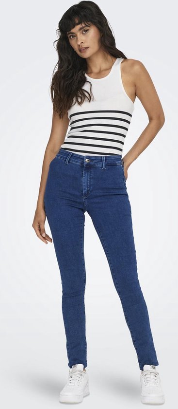 Only Top Onlkenya Débardeur à rayures côtelées Jrs No 15318407 White brillant / Noir Taille femme - L