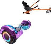 E-Mobility Rentals Hoverboard Met Hoverkart Oranje - Lambo Infinity Basic - Standard Afstand - 6.5'' Wielen - Oxboard - 15kmh - Bluetooth Speakers - LED Verlichting - UL2272 Gecertificeerd - Anti lek banden - Cadeau voor Kinderen, Tieners en Volwasse