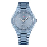 Tommy Hilfiger TH1782724 PIPER Dames Horloge - Mineraalglas - Staal - Blauw - 36 mm breed - Quartz - Vouw/Vlindersluiting - 3 ATM (spatwater)