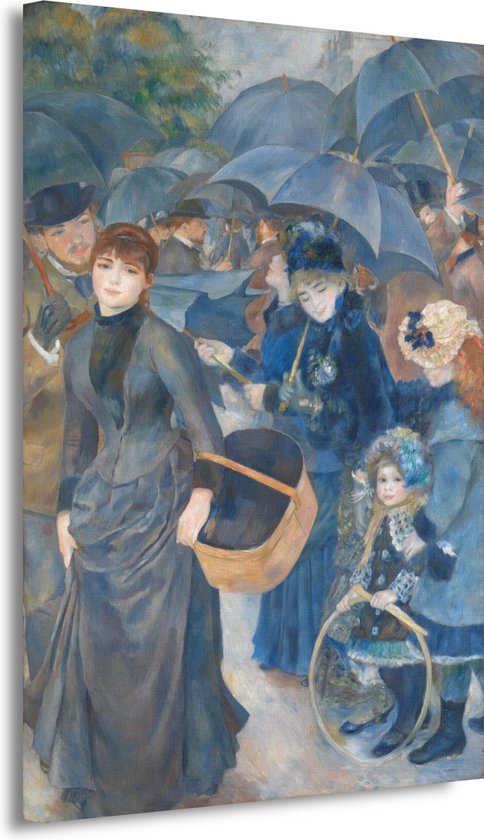 De paraplus - Pierre-Auguste Renoir portret - Oude meesters portret - Muurdecoratie Mensen - Wanddecoratie kinderkamer - Canvas schilderijen - Decoratie woonkamer 50x70 cm
