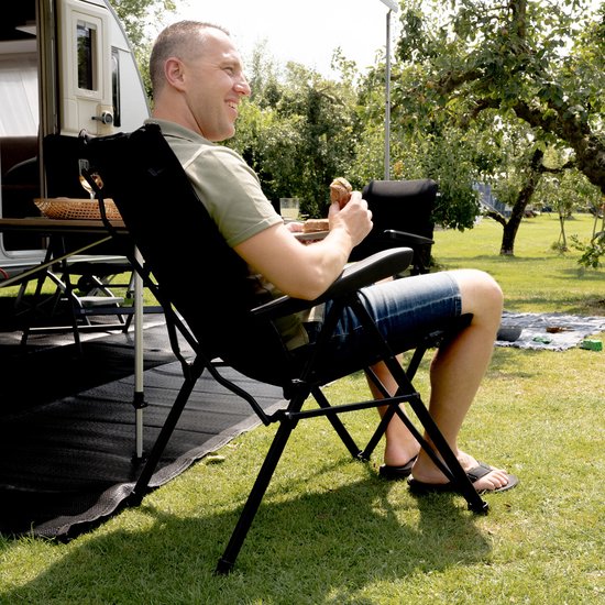 Travellife Barletta Camping Vouwstoel Cross Black - Rugleuning in 3 standen verstelbaar - Water- en uv-bestendig - Draagtas inbegrepen van Travellife — afbeelding 5