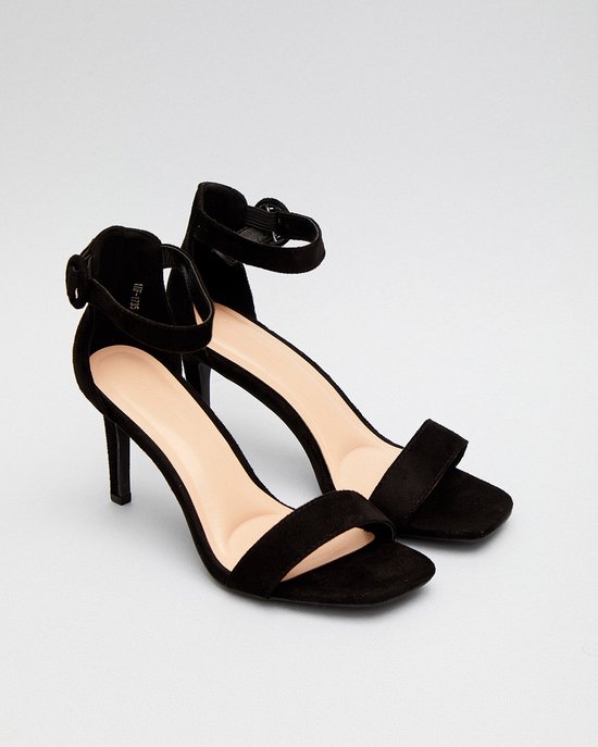 Dames Sandalen - Zwart - Suedine - Maat 38 -