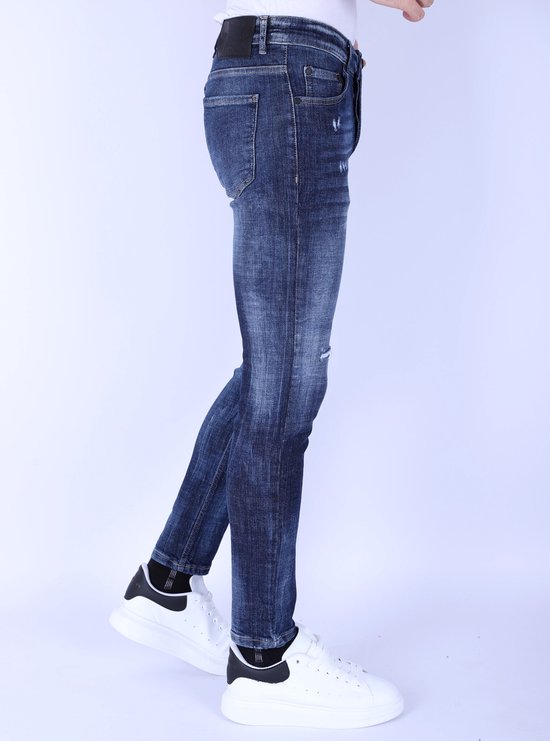 Jean déchiré pour homme coupe slim - 1100 - Blauw