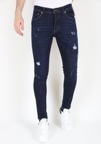Heren Denim Jeans Slim-fit met Gaten -MM117- Blauw