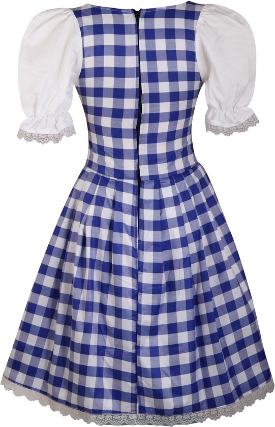 EIISSION Dirndl damesjurk, Oktoberfest, kostuum, outfit, blauw, Tiroolse jurk, klederdrachtjurk, dirndl, traditionele rok, driedelige set, 40 EIISSION Dirndl damesjurk, Oktoberfest, kostuum, outfit, blauw, Tiroolse jurk, klederdrachtjurk, dirndl, traditionele rok, driedelige set, 40