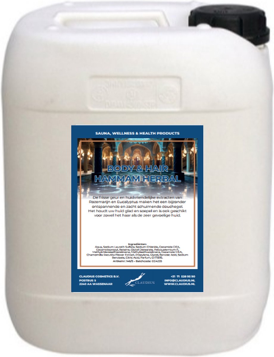 Goedkoopste Body & Hair Hammam Herbal - 10 Liter - 2 in 1 voor lichaam en haar.