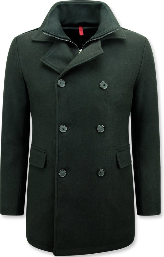 Heren winterjassen Volwassen - Overcoat Heren - Trenchcoat Heren - 805 - Zwarte Jas