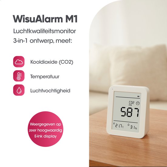 WisuAlarm M1 CO2 luchtkwaliteitsmeter