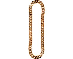 Funny Fashion Carnaval/verkleed accessoires Gangster/pimp sieraden - schakel ketting - goud - kunststof - volwassenen