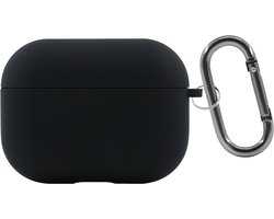 Siliconen Case voor Apple AirPods Pro en Pro 2 – Schokabsorberende Beschermhoes met Clip – Val- en Krasbestendig – Zacht Silicone Hoesje – Ondersteunt Draadloos Opladen – Perfecte Pasvorm – Stijlvol en Duurzaam – Zwart