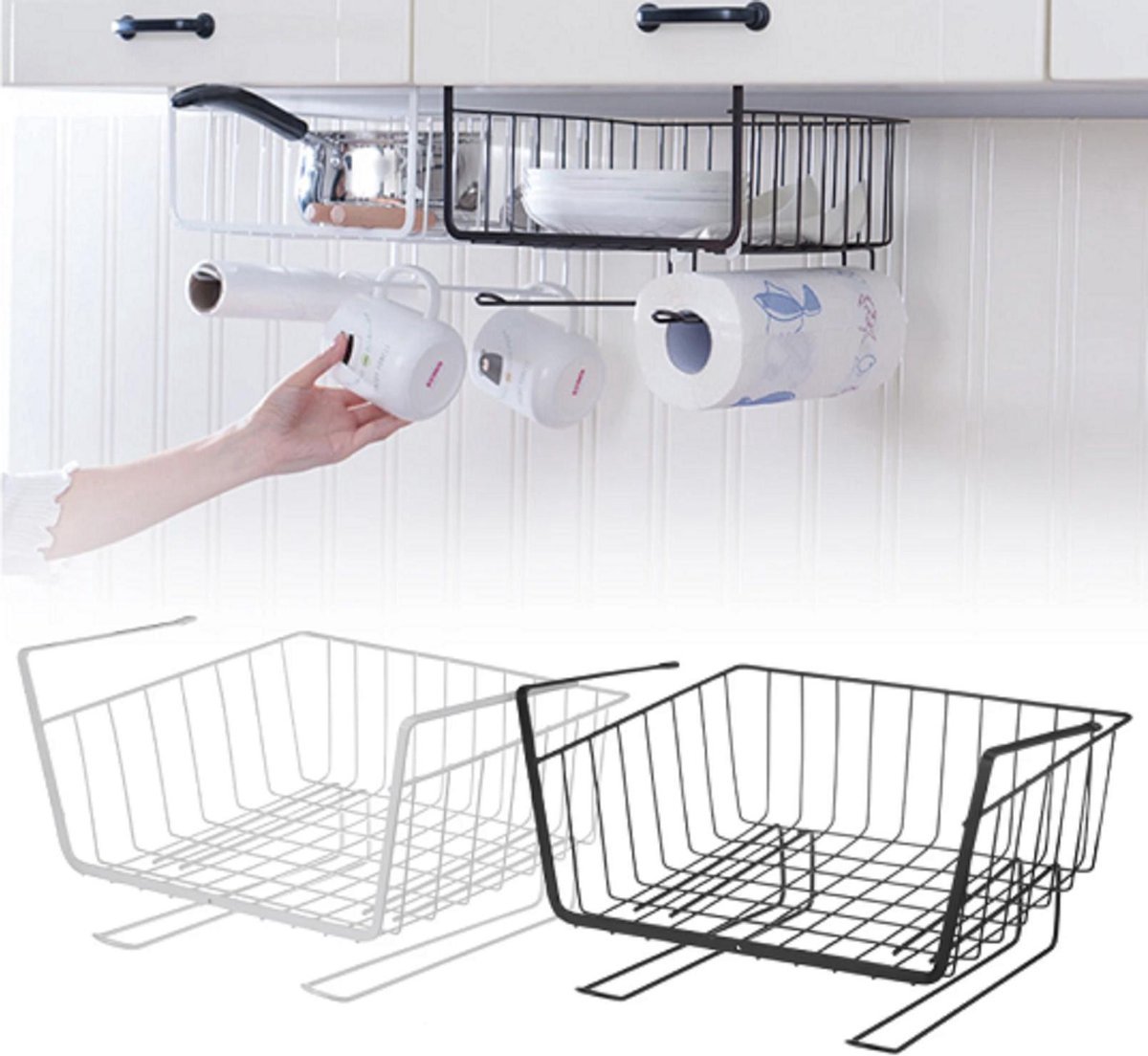Witte Keuken Hangmand voor Slimme Keukenopslag