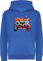 Stoere Playstation hoodie 7-8 jaar blauw