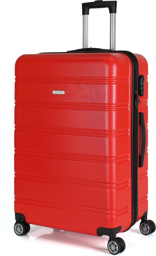 AATravel Royalty Line ® Reiskoffer M - Luxe ABS Trolley - Met Dubbele Wielen - Koffer 67 cm - 360° Spinners - 67 Liter - Rood