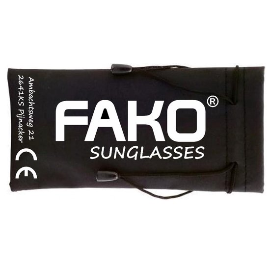 Fako Sunglasses® - Heren Zonnebril - Dames Zonnebril - Classic - UV400 - Wit Frame - Blauw Spiegel van Fako Sunglasses® — afbeelding 5