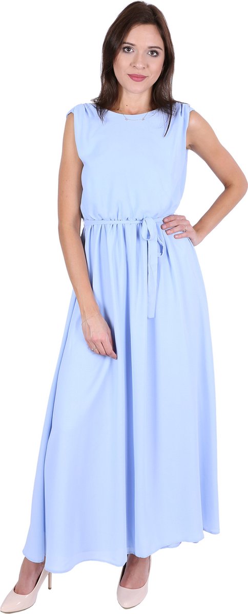 John Zack Blauwe maxi jurk