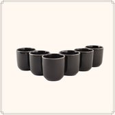 Tasses à Café Orange85 - Tasses à Espresso - Set de 6 - 100 ml - Zwart