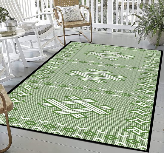 Outdoortapijt Weerbestendig, 150x100cm, Waterdicht, Zanddicht, Opvouwbaar en Wasbaar Strandpicknickdeken, Omkeerbare mat voor tuin, terras, camping, UV-bestendig, balkon, picknick