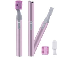 Mini trimmer | op batterijen | geschikt voor bikinilijn, wenkbrauwen, gezicht | roze
