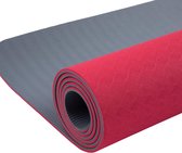 Yogamat met draagriem, TPE-fitnessmat, antislip gymnastiekmat, milieuvriendelijke oefenmat, sportmat voor yoga, pilates, thuistraining, 183 x 61 x 0,6 cm