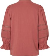 Roze blouse met ruches en opengewerkte details Dai - mbyM