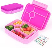 Broodtrommel voor kinderen, lunchbox met vakken, lekvrij Bento Box (paars)