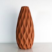 Dastium Home - Vaas Lisanne - Mat Terracotta - 40 cm - Vaas voor zijdebloemen - Woonaccessoires voor droogbloemen