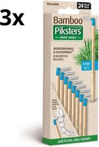 3x Piksters Bamboe Ragers Hoek - Maat 5 - Blauw - 24 stuks