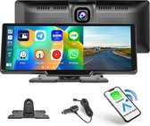 CarPlay Wireless en Android Car Radio Draagbaar met 9,3 Inch Touch Screen Bluetooth, 2-Gedeeld DVR Scherm met 64GB TF FM Transmitter, AUX, Eenvoudige Installatie, Brede Toepassing