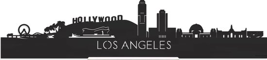 Standing Skyline Los Angeles Zwart hout - 60 cm - Woondecoratie design - Decoratie om neer te zetten en om op te hangen - Meer steden beschikbaar - Cadeau voor hem - Cadeau voor haar - Jubileum - Verjaardag - Housewarming - Interieur -