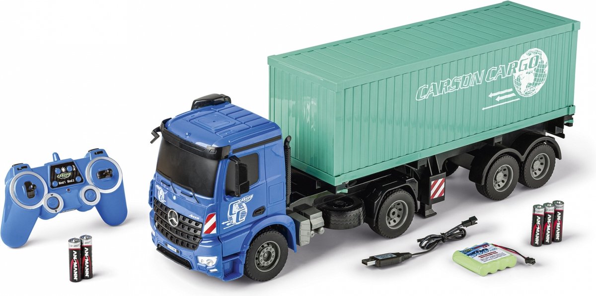 Carson RC voertuig - 907671 RC Vrachtwagen Mercedes Arocs met Container en Trailer RC Model Kant en Klaar - 1:20