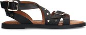 No Stress - Dames - Zwarte leren sandalen met studs - Maat 40