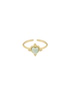 Ring - Yehwang - Goud - Turquoise - Hart - Natuursteen - Stainless steel sieraden