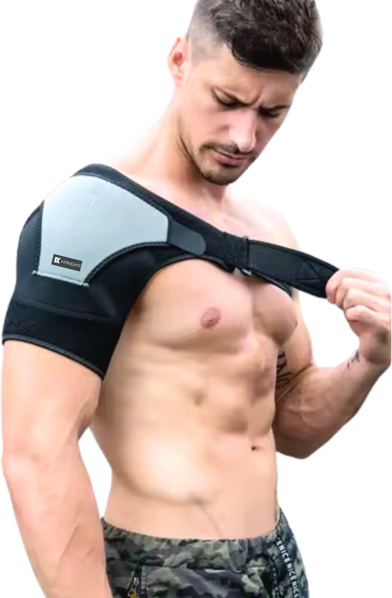 KANGKA® Schouderbrace - Verstelbaar & Stabiliteit - Geschikt voor de Linker en Rechterschouder - Sportbrace - Schouderklachten