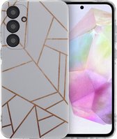 iMoshion Hoesje Geschikt voor Samsung Galaxy A35 Hoesje Siliconen - iMoshion Design hoesje - Wit / White Graphic