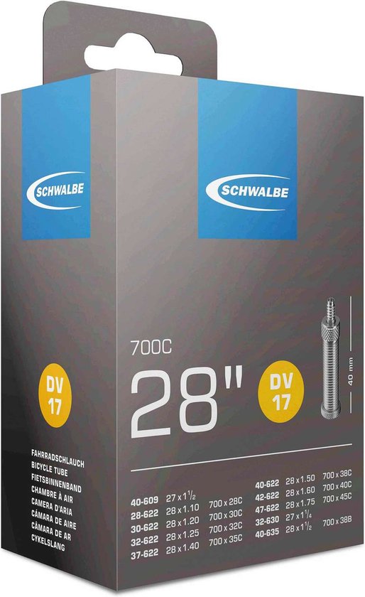 Schwalbe Binnenband - DV17 - 28 inch x 1.10 - 1.75 - Hollands Ventiel - 40mm' Werkplaatsverpakking
