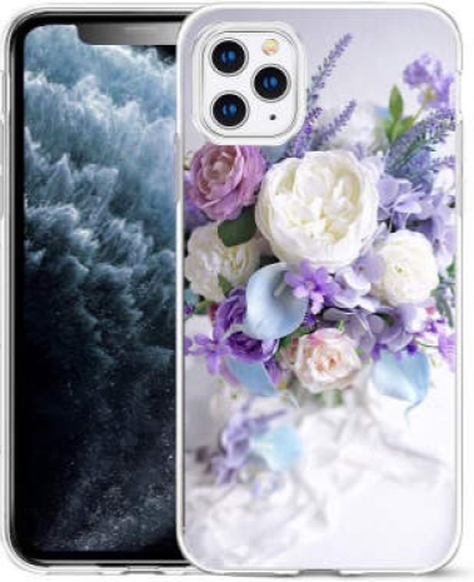Cityhoesje-iPhone 14 Pro hoesje – Bloemen – Backcover