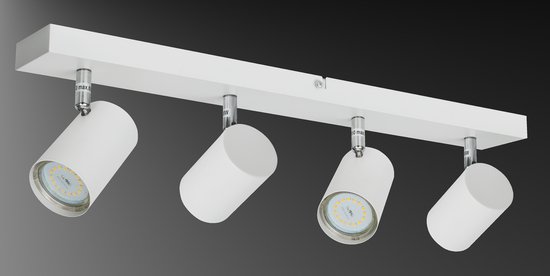 Trango 4-flg. 1018W plafondlamp incl. 4x 3-traps dimbaar 4,8 Watt GU10 3000K warm witte LED lamp in mat wit *SIA* Gangverlichting, keukenlamp, plafondlamp Spots verstelbaar en draaibaar