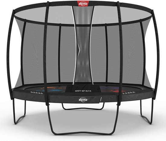 BERG Champion Regular Levels Trampoline - 430 cm - Rond - Airflow Pro Springdoek - TwinSpring Grijs - incl. Veiligheidsnet deluxe XL