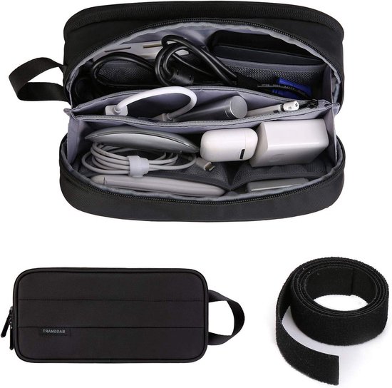 Reise-Kabelorganizer Tragbare Tasche für Elektronikzubehör Doppelschichtige Aufb Reise-Kabelorganizer Tragbare Tasche für Elektronikzubehör Doppelschichtige Aufb