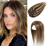 Perruque d'extensions de cheveux 100 % vrais pour couvrir les cheveux gris ou les taches chauves ou pour un blond plus doré avec des reflets bruns.