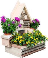 Hôtel à insectes avec Pots de fleurs - Paradis des insectes 2 en 1 pour Jardin et balcon - Maison à insectes Uniek et de haute qualité